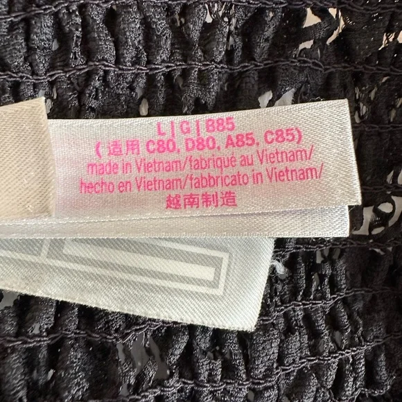 PINK Victoria’s Secret Lace Bralette Black Large Strappy Back Bralette Bra Top - Picture 7 of 11